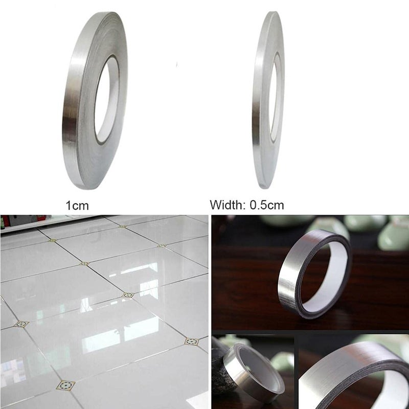 SAJAG Sajag Tile Stickers for Flooring Tiles Gap Tape Waterproof Waterproof Gap Sealing TapeFilling StickerSelfAdhesive CeramicMarble Wall Floor Decor Tape 05 cm 50 Meter Silver 3  - Image 3