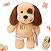 Hopearl Broken Leg Dog Toy Soft Stuffed Animal Puppy Comforting Companion Brown 12 inches - Image 2