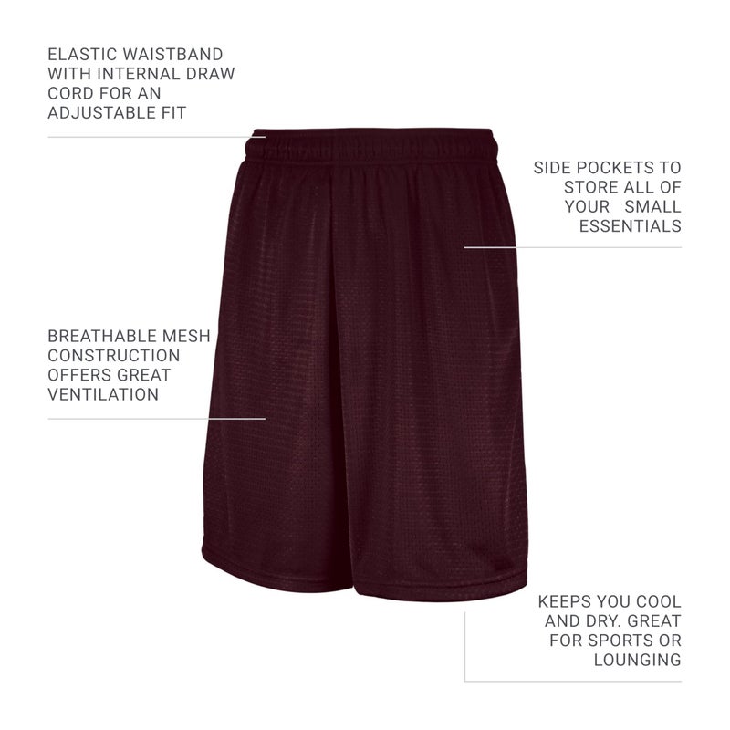 Russell Athletic Men's Mesh Pocket Short, Maroon, XX-Large - Image 3