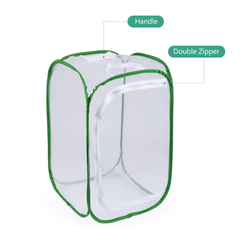 RESTCLOUD 23.6" Large Butterfly Habitat Insect Cage Caterpillars Enclosure Pop-up Clear View 6 Mesh Panels 15.7 x 15.7 x 23.6 Inches Tall - Image 2
