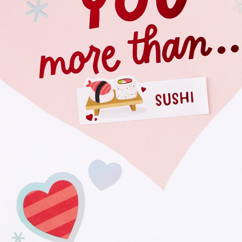 Hallmark Funny Valentine's Day Card (I Love You More Than ... Fill in the Blank Stickers) for Anniversary, Love, Romantic Birthday - Image 4