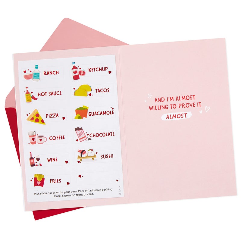 Hallmark Funny Valentine's Day Card (I Love You More Than ... Fill in the Blank Stickers) for Anniversary, Love, Romantic Birthday - Image 2
