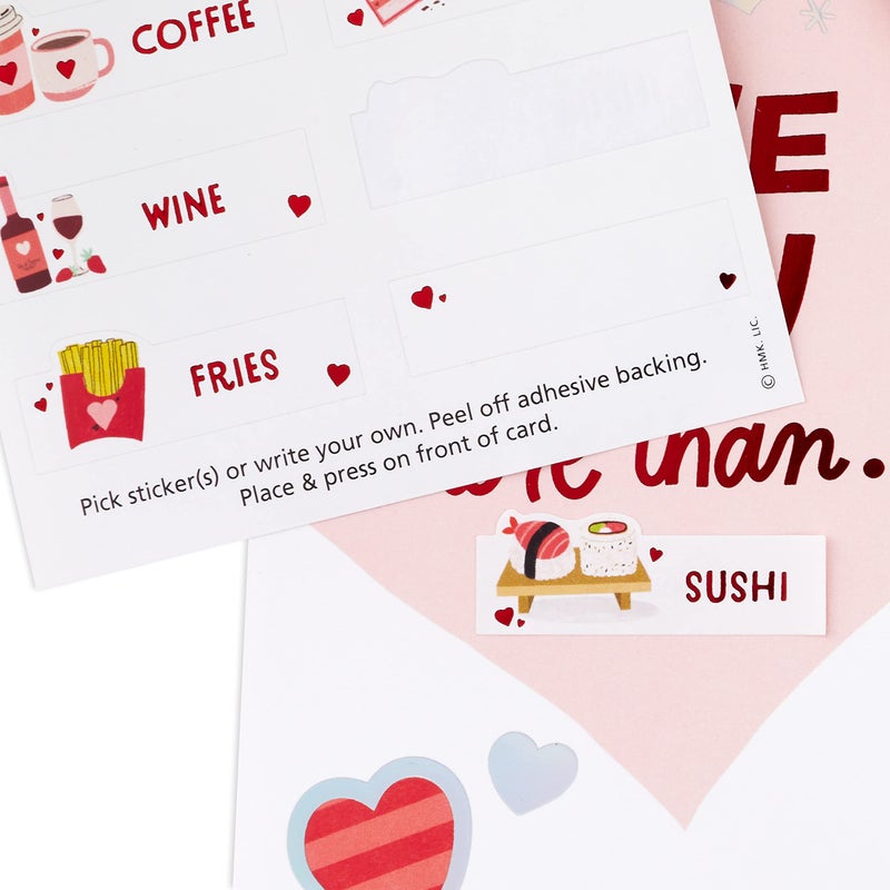 Hallmark Funny Valentine's Day Card (I Love You More Than ... Fill in the Blank Stickers) for Anniversary, Love, Romantic Birthday - Image 5