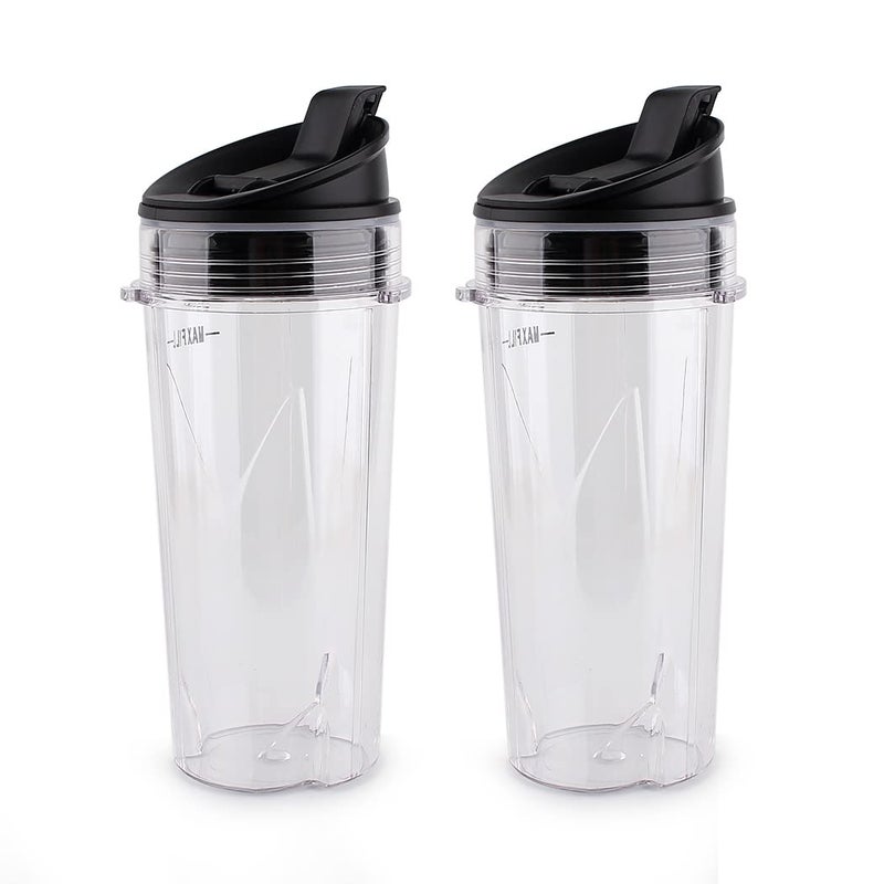 Anbige Replacement Parts 3 tabs cups intended for Nutri Ninja Blender 2 Pack 16ounce Single Serve Cup and SipSeal Lid Fit Ninja BL200 30 BL201 30BL201C 30BL203QBK