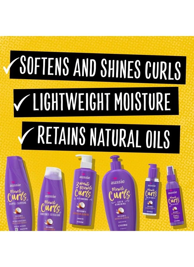 Aussie Miracle Curls Collection: Shampoo Conditioner Deep Conditioner Spray Gel Detangling Milk And Oil Hair Treatment (6 Piece Set)  - Image 3