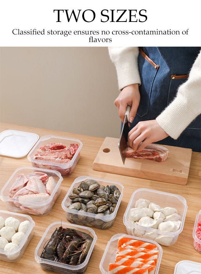 DUNISO 8 قطع حاويات تخزين الطعام حاويات تحضير الطعام قابلة للتكديس مع أغطية مانعة للتسرب آمنة في الميكروويف والفريزر قابلة لإعادة الاستخدام صناديق تخزين في الثلاجة للخضروات والفواكه واللحوم والحبوب واللحوم الباردة - Image 3