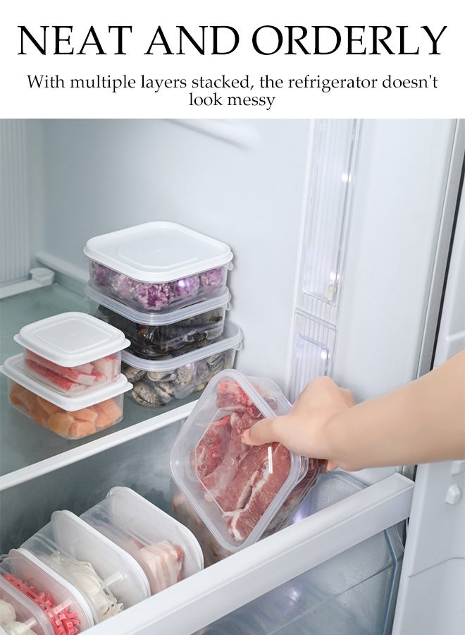 DUNISO 8 قطع حاويات تخزين الطعام حاويات تحضير الطعام قابلة للتكديس مع أغطية مانعة للتسرب آمنة في الميكروويف والفريزر قابلة لإعادة الاستخدام صناديق تخزين في الثلاجة للخضروات والفواكه واللحوم والحبوب واللحوم الباردة - Image 2