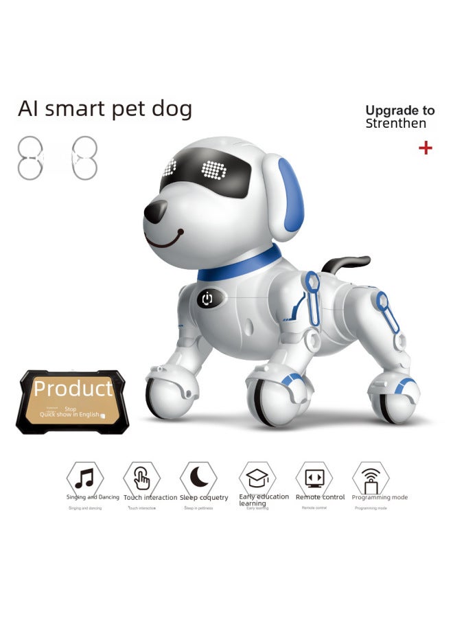 لعبة كلب آلي ذكي للأطفال تعمل بالتحكم عن بعد، لعبة كهربائية محاكاة للكلاب، برمجة الأولاد والبنات عن بعد، قصة مرافقة الغناء- اللون: برتقالي وردي-نسخة صينية - Image 2