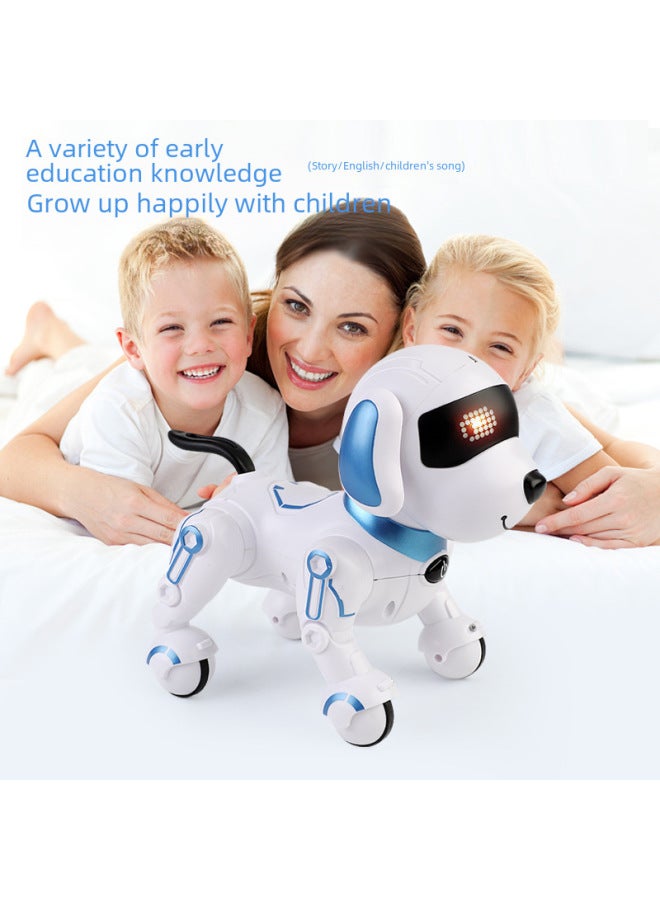 لعبة كلب آلي ذكي للأطفال تعمل بالتحكم عن بعد، لعبة كهربائية محاكاة للكلاب، برمجة الأولاد والبنات عن بعد، قصة مرافقة الغناء- اللون: برتقالي وردي-نسخة صينية - Image 5