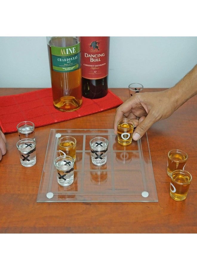 Fairly Odd Novelties - Shot Glass Tic Tac Toe Fun Party Board Drinking Game For Two/ Couples, Clear, One Size - Image 1