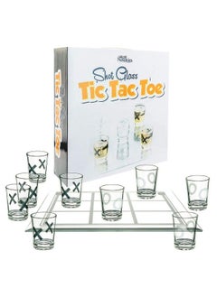 Shot Glass Tic Tac Toe Fun Party Board Drinking Game For Two/ Couples, Clear, One Size