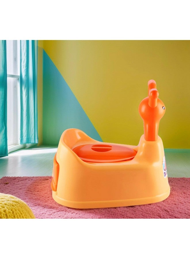 Nabhya Toilet Trainer Baby Potty Seat Cartoon Face With Removable Tray & Closing Lid (Orange1) - Image 1