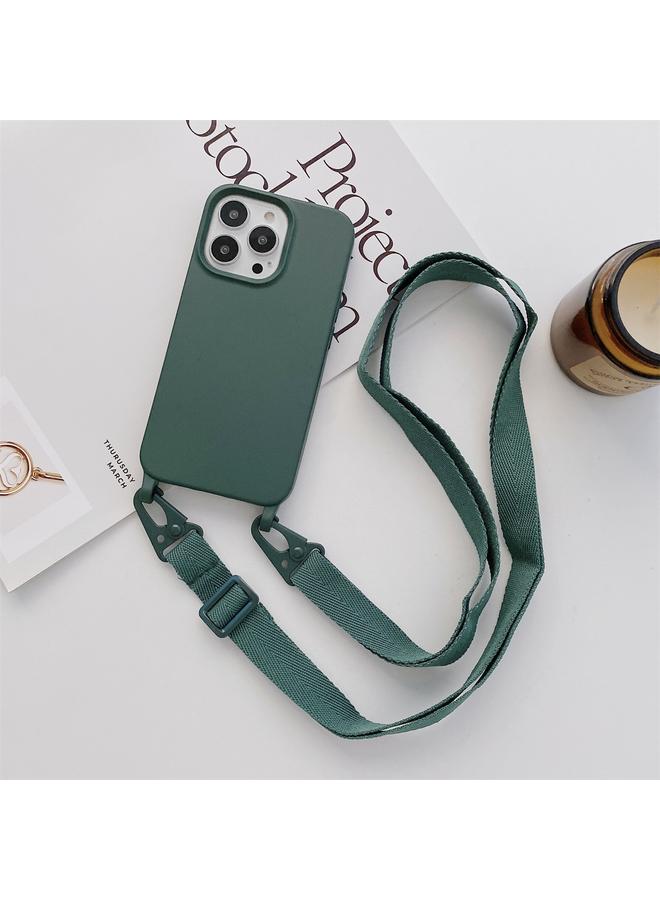 زبون جراب لهاتف iPhone 13 Pro Max، جراب واقٍ مرن من السيليكون مع حبل رقبة عريض - Image 1