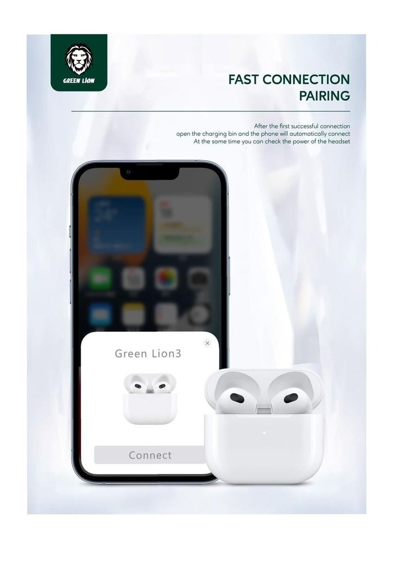 Green - Wireless Earbud 3 Headphones outstanding sound, Bluetooth Multipoint Connection, All-Day Comfort Fit Design, Alexa, Superior call quality, Quick Charge - Image 1