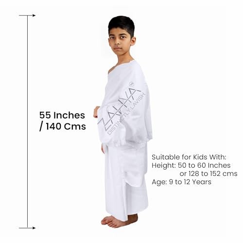 ZAHYA Cooltex Ihram for Kids (Ages 9–12 Years) – Breathable Cooling Fabric, Lightweight, Sweat Absorbent, Quick Dry – Hajj & Umrah - Image 4