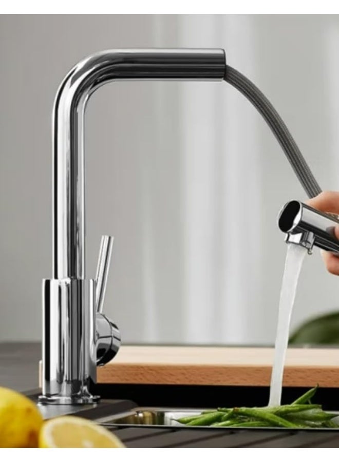 CM 90277MISCCRM Kitchen Faucet – Chrome Pull-Out Faucet with Extractable Shower, Dual Spray Modes & Swivel Spout - Image 2