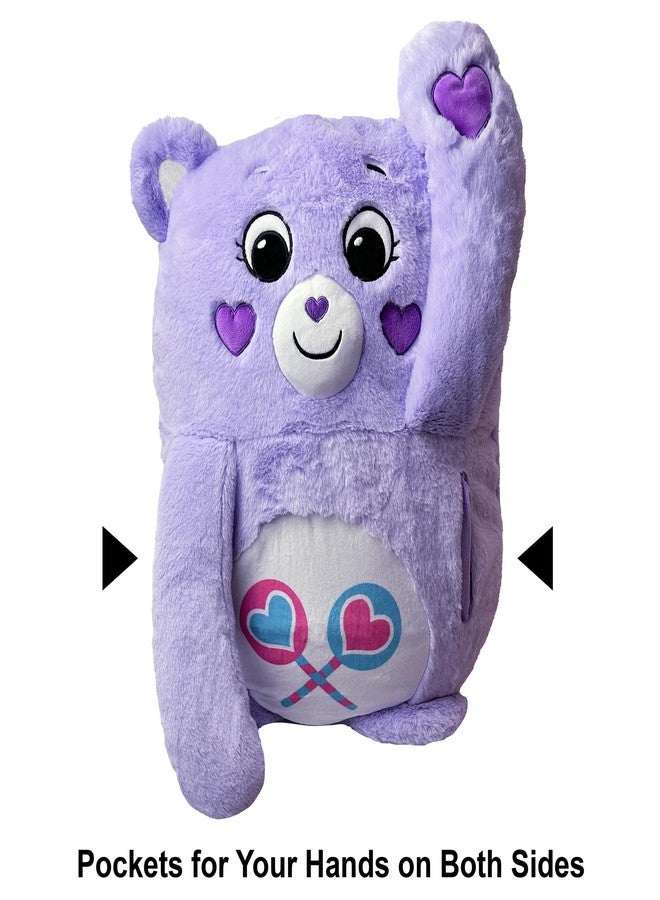 Happy Nappers: Care Bears Pillow Pocket Pal - Share Bear - Plush Character Pillow Case, Animal Cover w/Weighted Paws, Soft Huggable Companion, Kids - Image 2