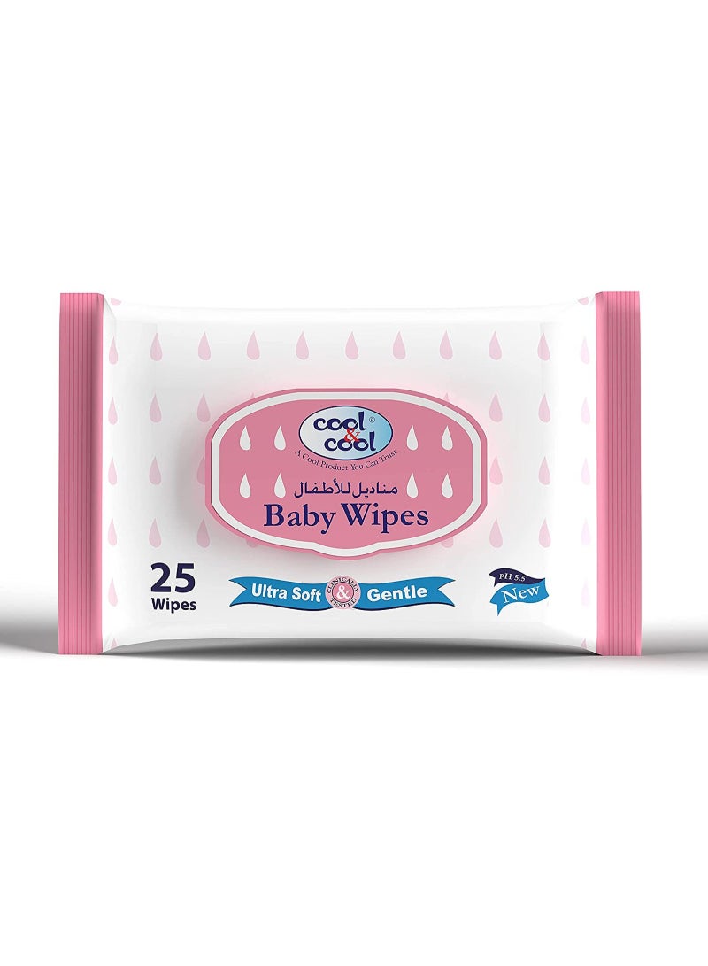 Cool & Cool Ultra Soft Baby Wipes 25 pcs