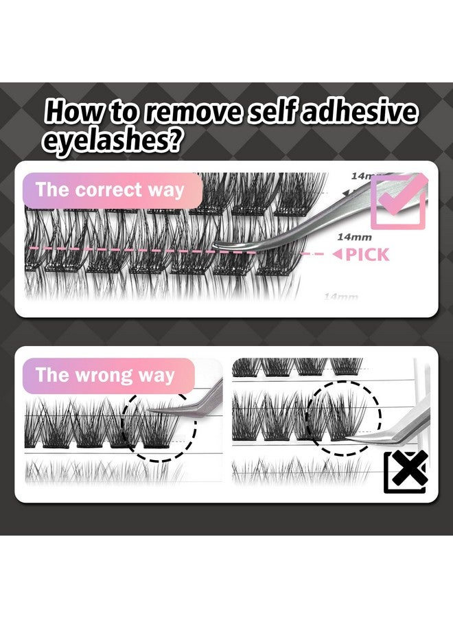 WONSIS Self Adhesive Eyelashes, 156 Pcs Self Adhesive Eyelash Clusters, No Glue Needed, Invisible 2-Strip Tape - Longer Lasting, No Sticky Residue Pre Glued Eyelashes (Volume-Mixed) - Image 2