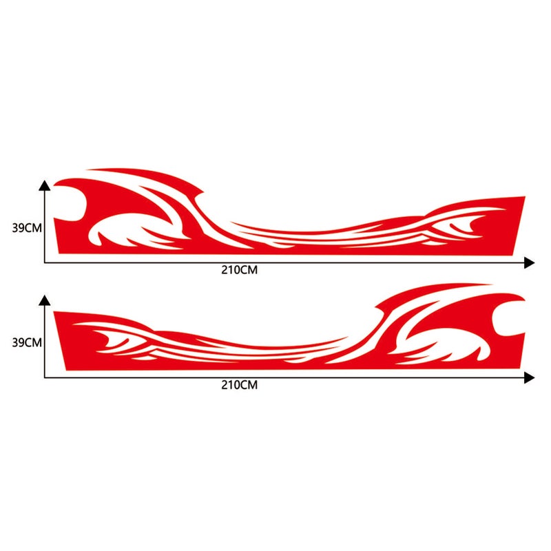 Wave Flame Graphics Car Body Side Stickers Flame Stripe Decals for Car Universal Vinyl Waterproof Decal Decoration Accessories for Truck SUV Vehicles - Image 2