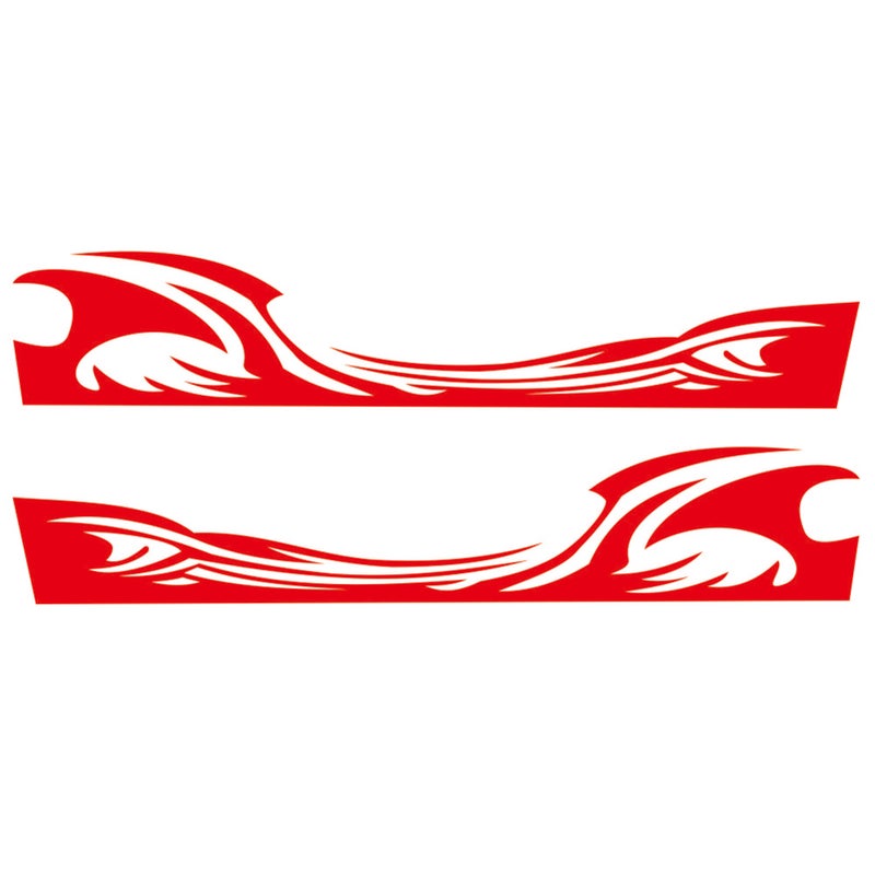 Wave Flame Graphics Car Body Side Stickers Flame Stripe Decals for Car Universal Vinyl Waterproof Decal Decoration Accessories for Truck SUV Vehicles - Image 1