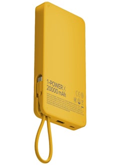 Momax 1-Power X Battery Pack 20000 mAh Power Bank with Built-in USB-C PD Cable - Yellow  - Image 3