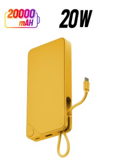 Momax 1-Power X Battery Pack 20000 mAh Power Bank with Built-in USB-C PD Cable - Yellow  - Image 1