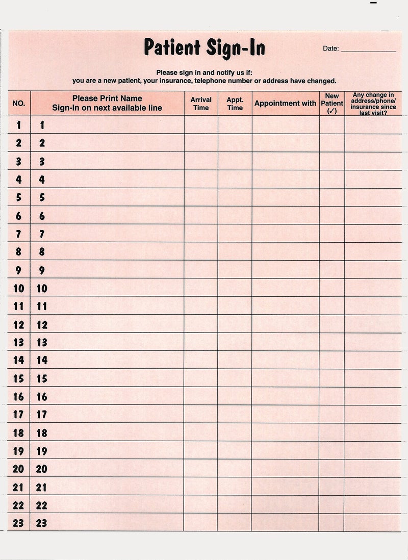 Tabbies Patient Sign-in Peel Off Label Forms, 250 Sheets/Pack, Salmon, 8-1/2" x 11", HIPAA Compliant, Confidential Patients Sign in Sheet, Provide Daily Patient Logs - Image 2