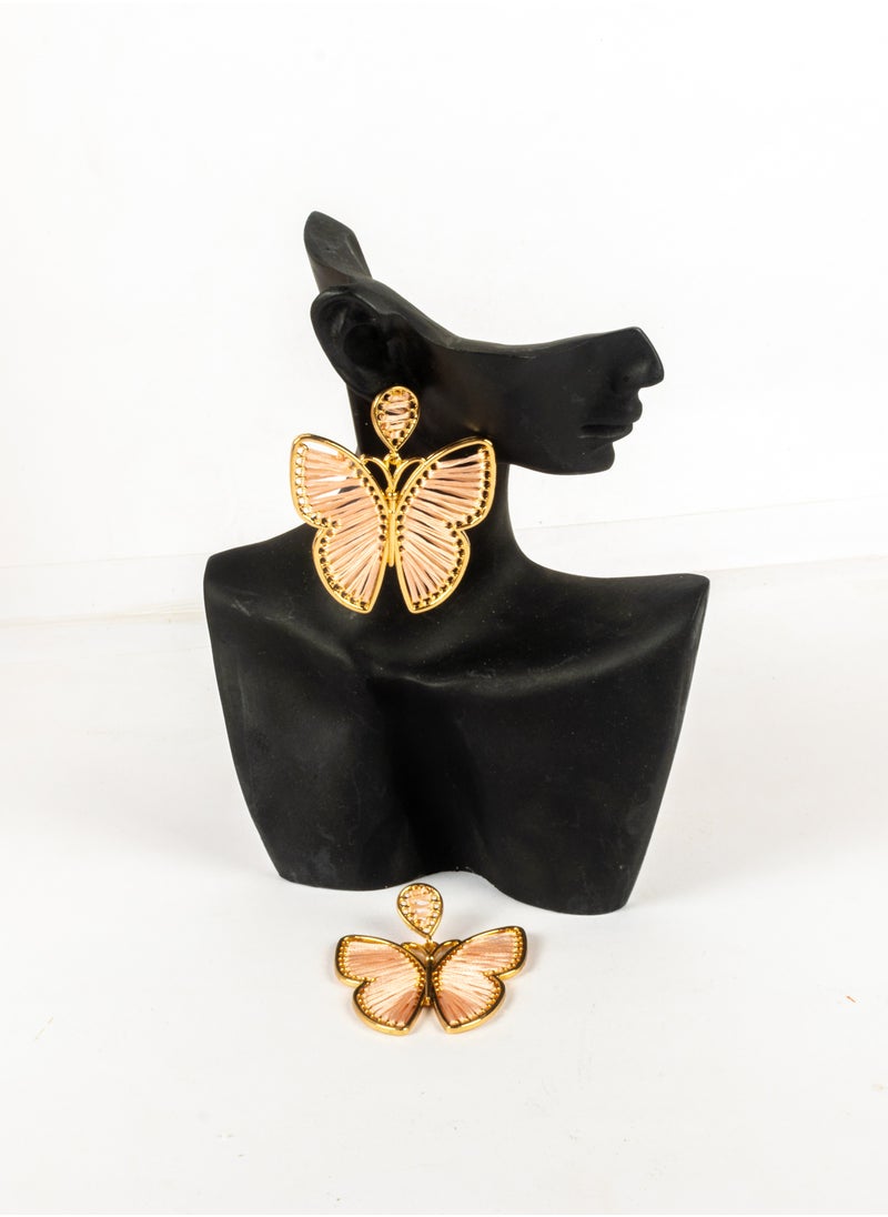 The Black Pearl Accessories - Pink Butterfly Earring - Image 1