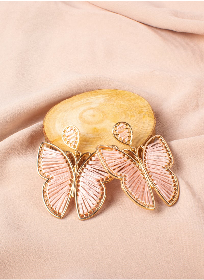 The Black Pearl Accessories - Pink Butterfly Earring - Image 1