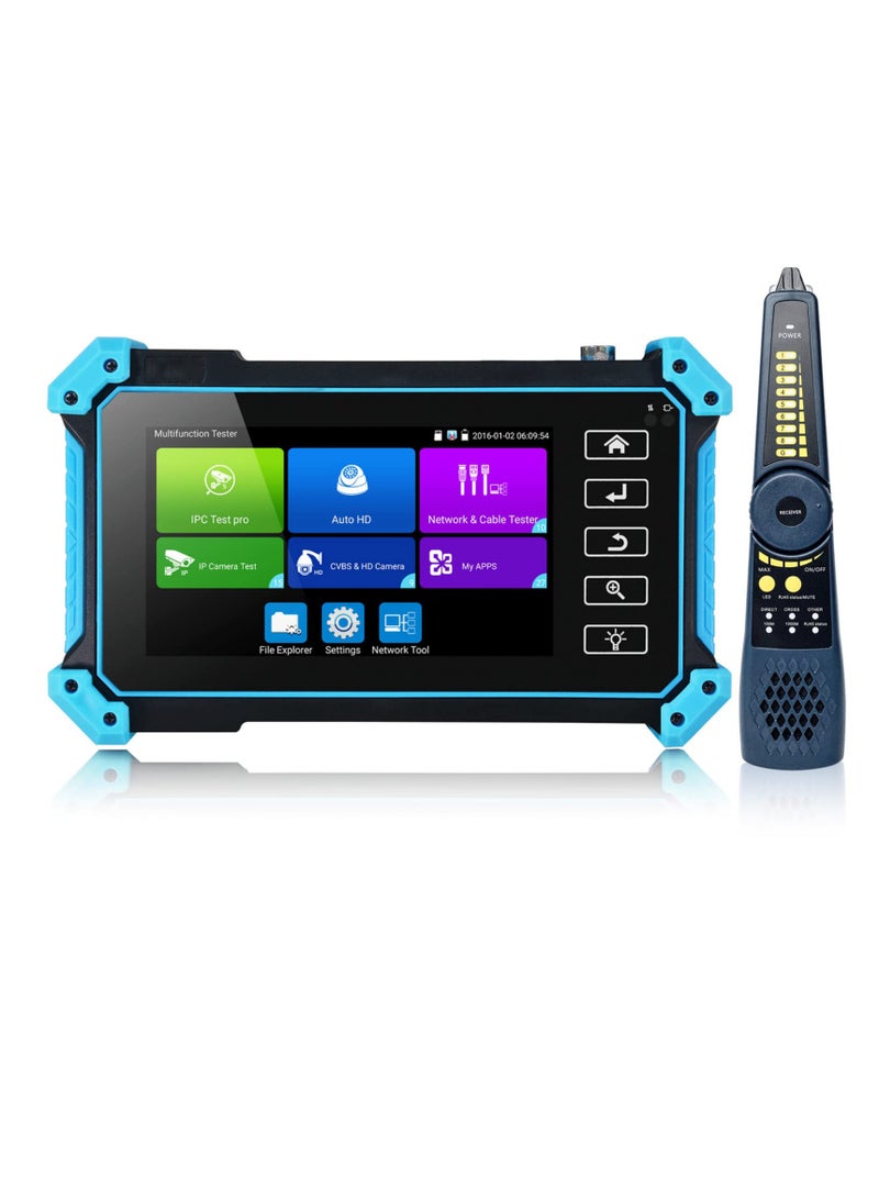 SOLARAE 8MP IP Camera Tester with Cable Tracer, IPC-5100C Plus AHD CVI TVI CVBS IP Camera Test 4K HD Display Video Monitor 5inch IPS Touch Screen IPC Tester Support POE PTZ WiFi RS485 HDMI & VGA - Image 1