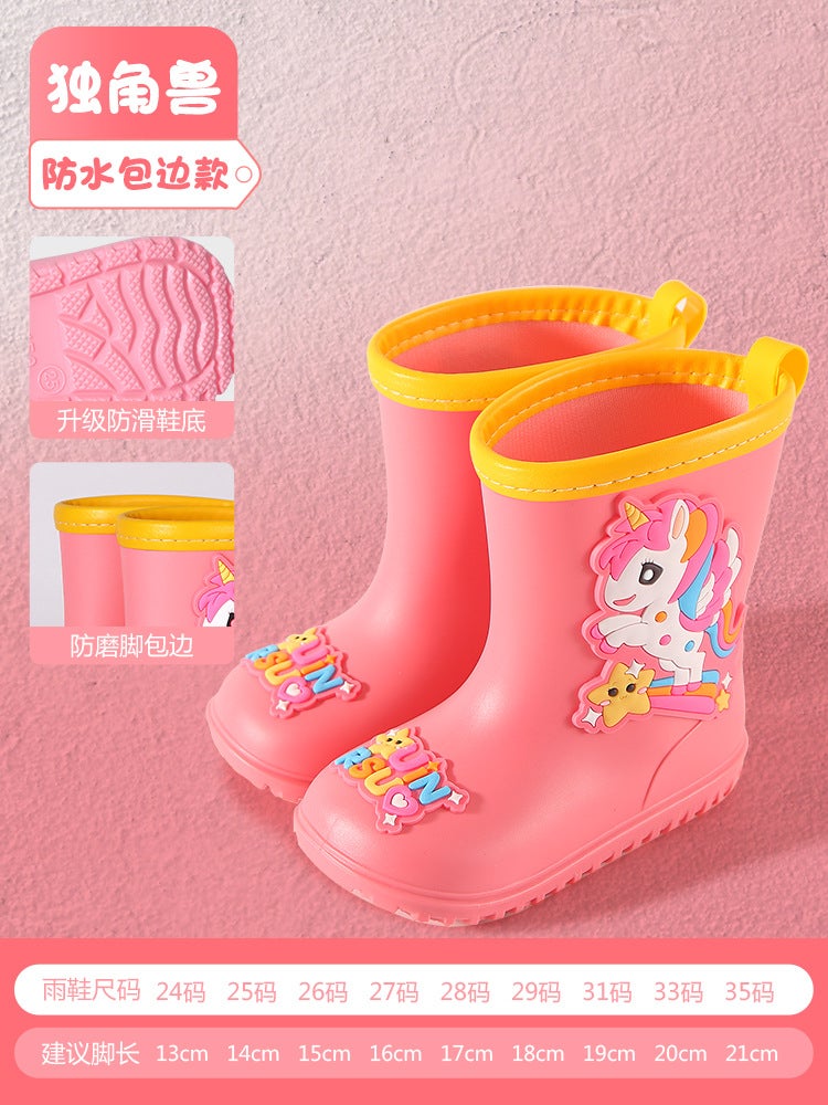 Rain Boots For Kidsren, Girls, All-Season Rain Boots, Water Shoes For Girls, Waterproof And Non-Slip, Kindergarten Baby Boys, Kidsren'S Rain Boots - Image 1