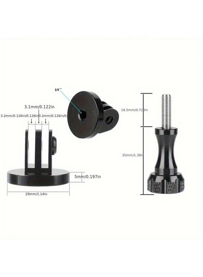 Durable Aluminum Tripod Adapter For Sports Cameras With 1 4 Inch Screw Holes Blue - Image 3