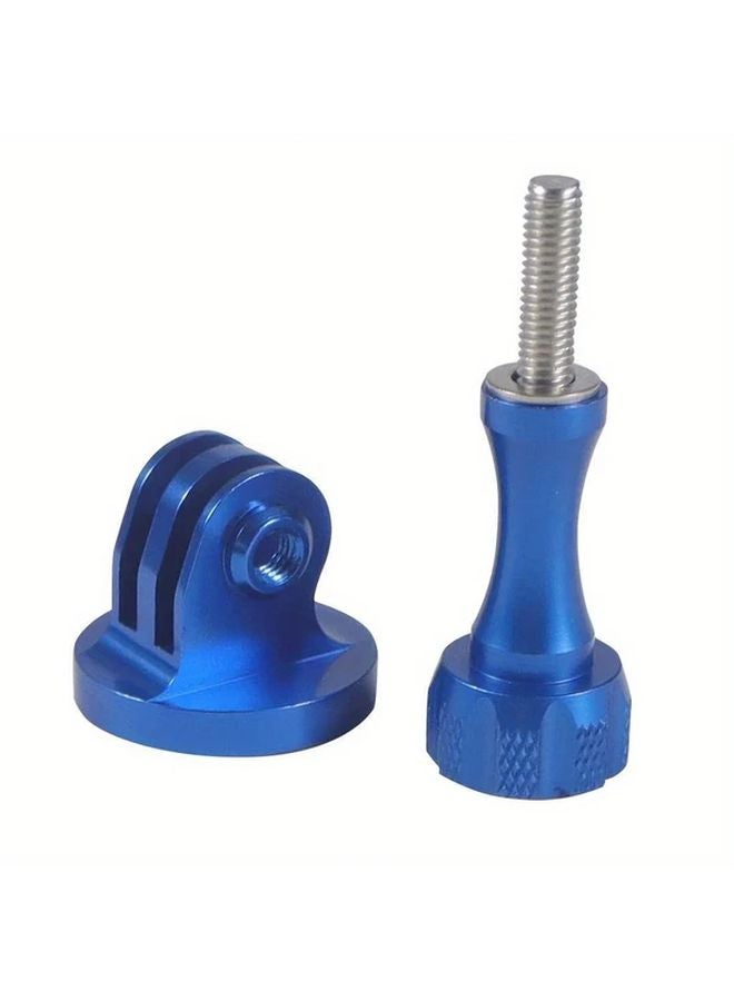 Durable Aluminum Tripod Adapter For Sports Cameras With 1 4 Inch Screw Holes Blue - Image 1