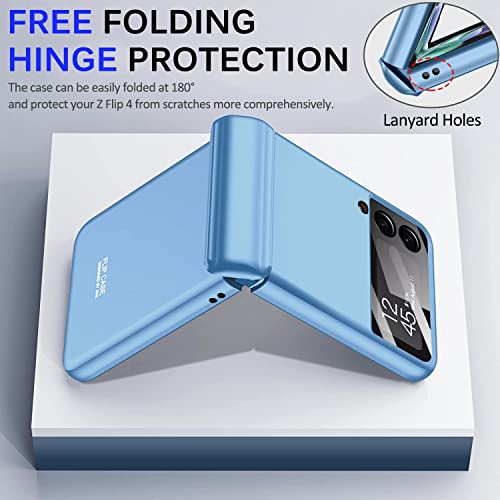 Kapa Ultra Thin Back Cover for Galaxy Z Flip4 / Z Flip 4,Magnetic Hinge Protection and Inbuilt Glass Window Protection, Sky Blue - Image 3