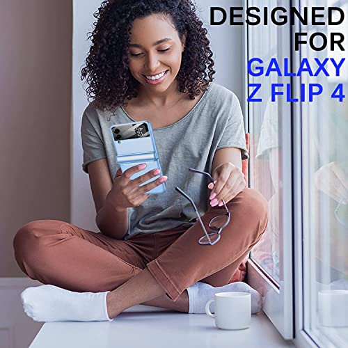 Kapa Ultra Thin Back Cover for Galaxy Z Flip4 / Z Flip 4,Magnetic Hinge Protection and Inbuilt Glass Window Protection, Sky Blue - Image 5