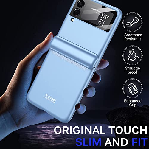 Kapa Ultra Thin Back Cover for Galaxy Z Flip4 / Z Flip 4,Magnetic Hinge Protection and Inbuilt Glass Window Protection, Sky Blue - Image 4