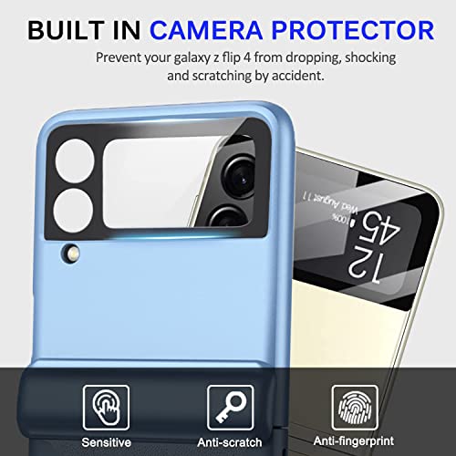 Kapa Ultra Thin Back Cover for Galaxy Z Flip4 / Z Flip 4,Magnetic Hinge Protection and Inbuilt Glass Window Protection, Sky Blue - Image 2