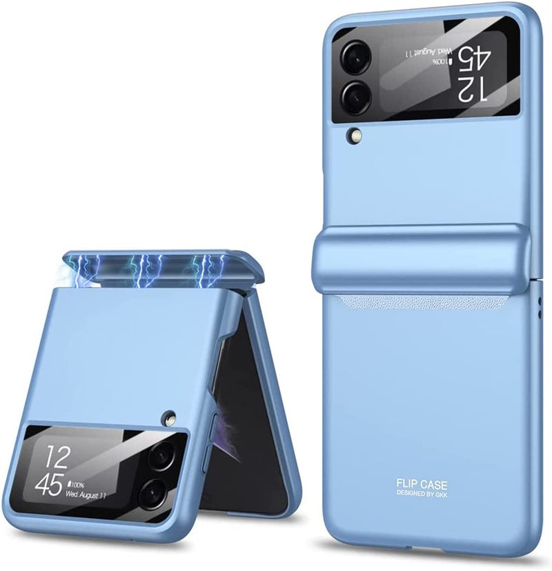 Kapa Ultra Thin Back Cover for Galaxy Z Flip4 / Z Flip 4,Magnetic Hinge Protection and Inbuilt Glass Window Protection, Sky Blue - Image 1