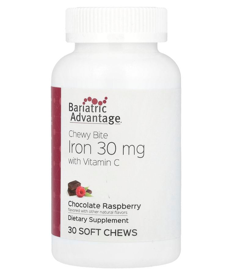 Bariatric Advantage Chewy Bite Iron with Vitamin C Chocolate Raspberry 30 Soft Chews