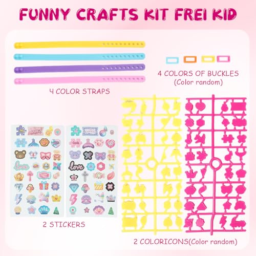 PATPAT® 288Pcs DIY Bracelet Making Set, Cartoon Unicon Wrist Straps Making Kit, with 4 Colorful Wrist Straps & Assorted Charms, Make Your Own Charming Bracelet Kit, Birthday Gift Party Favor - Image 2