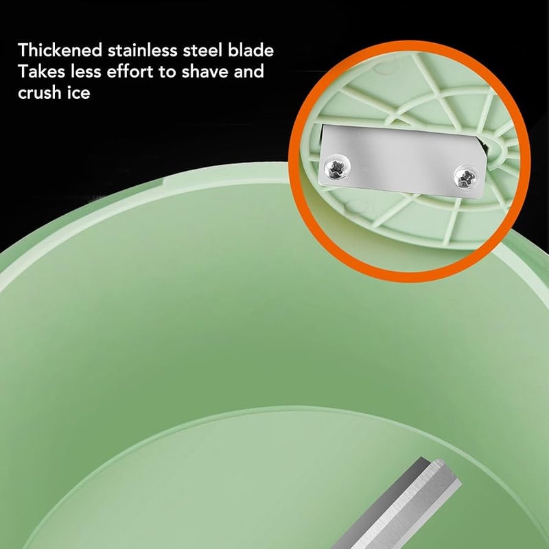 آلة صنع الثلج المجروش يدويًا بيدوية من بيلبين مع قالب مكعبات الثلج، صانع مخروط الثلج، مصنوعة من مادة ABS المتينة للمنزل والمطبخ والتخييم - Image 5