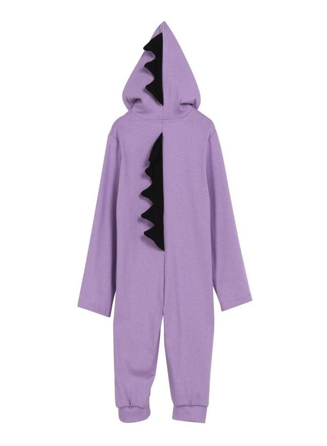 Noubeau Interesting Infant Baby Kids Cartoon Dinosaur Hooded Romper Jumpsuit Layette Sets Clothes (Purple, 6-12 Months) - Image 3