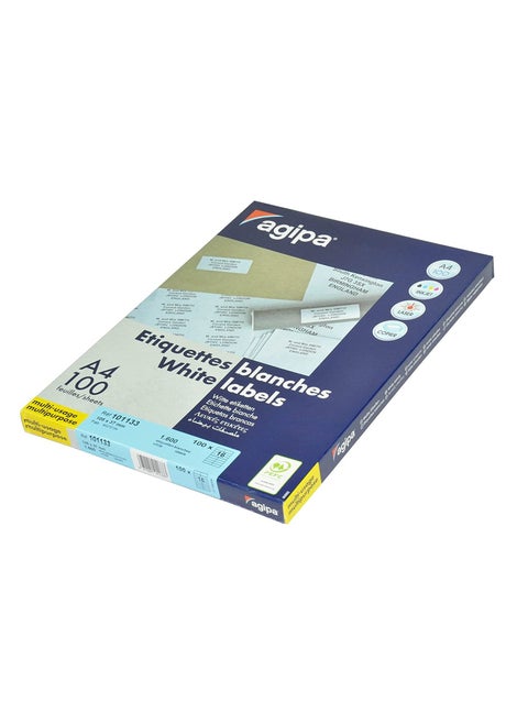 Agipa 100-Sheet Multipurpose Label White - APLA101133