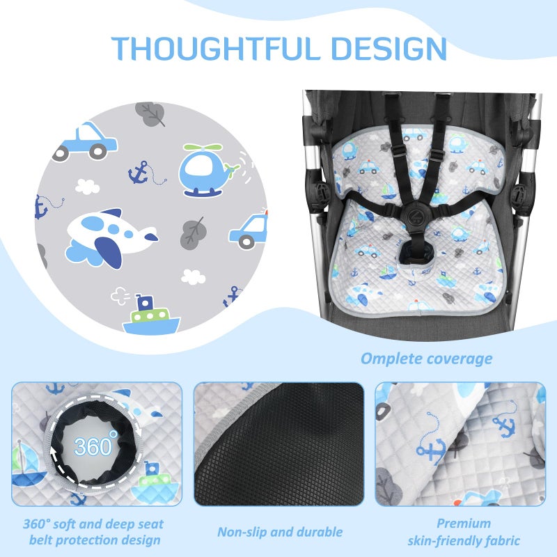 INFANZIA Dry Seat,Car Seat Protector Waterproof Carseat Liner Potty Training Toddlers, Baby and Infants, Piddle Pad for Carseats Strollers (Gray Plane Car, 2 Packs - Image 3