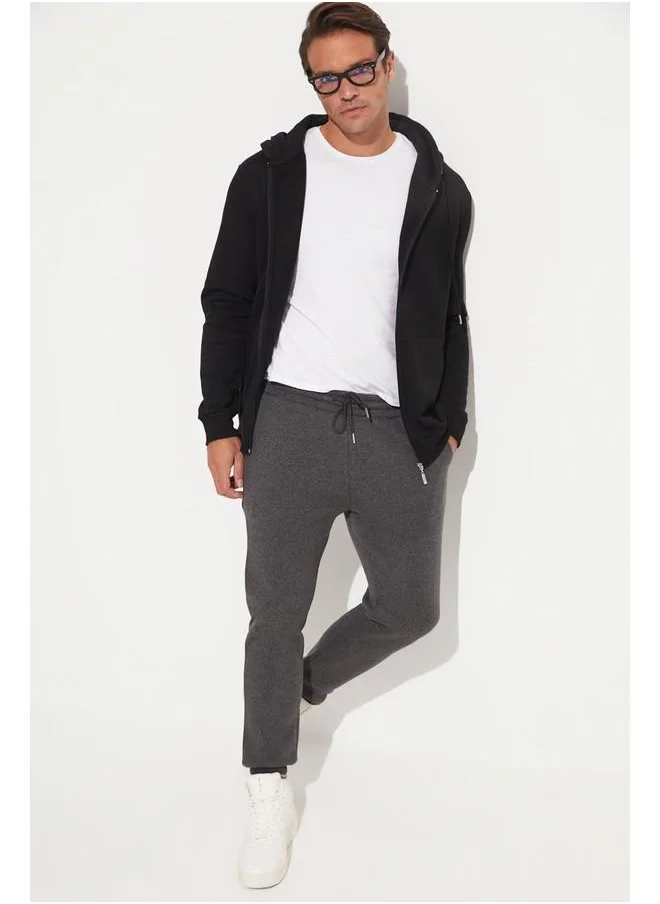JUNE June Men Shirred Sweatpant Anthracite
