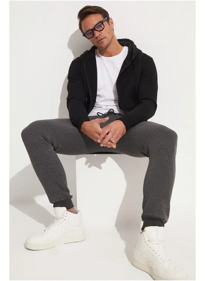 JUNE June Men Shirred Sweatpant Anthracite