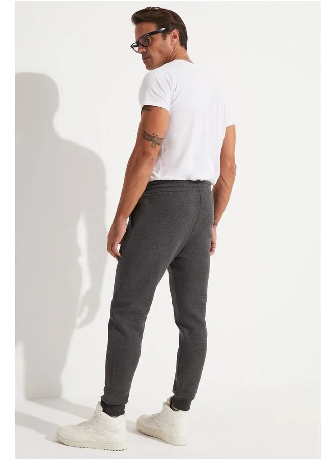 JUNE June Men Shirred Sweatpant Anthracite