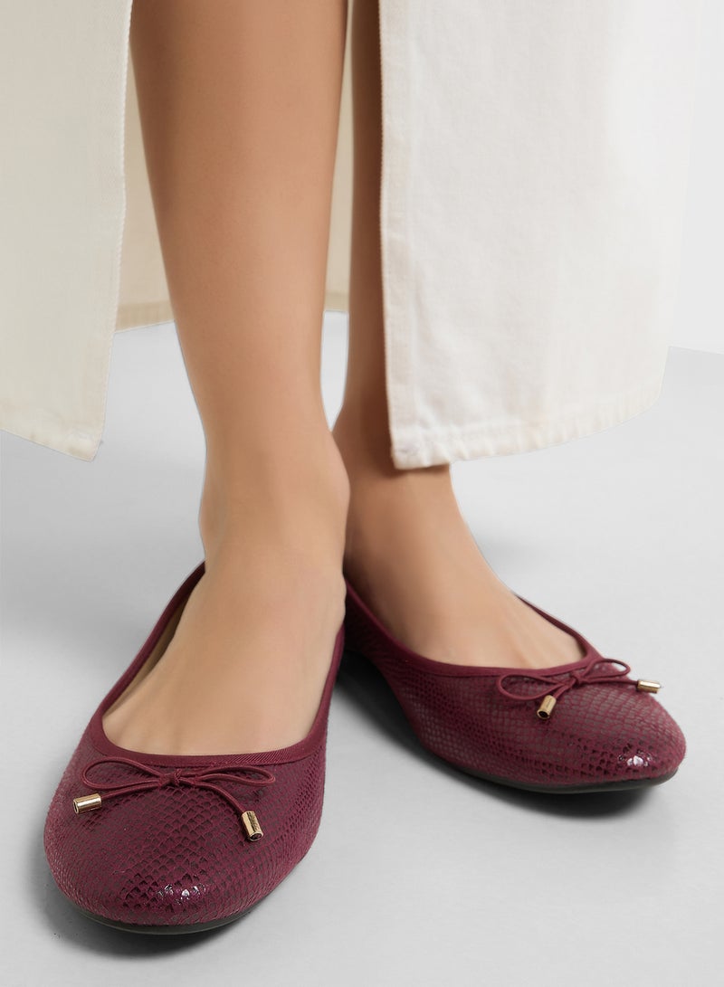 Spot-On Woven Detail Ballerina  - Image 5