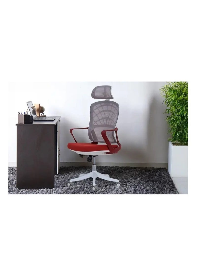 ROYALOAK Royaloak Rome Italian Mesh Office Chair | High Grade Nylon Mesh | High Back Support | Adjustable Headrest | Injection Mould Element | Seat Tilt Lock Paddle| Nylon Base | Ergonomic Office Chair - Image 1